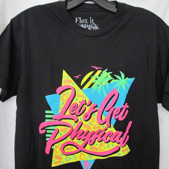 NEW - Flex It Pink 80's Lets Get Physical T-Shirt - Picture 5 of 7